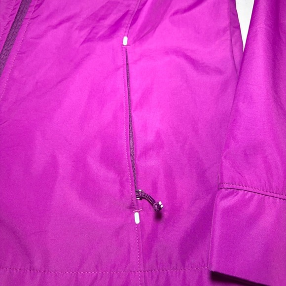 Gerry Fuchsia‎ Hot Pink Full Zip Hooded Raincoat Jacket Medium Zipped Pockets - Picture 5 of 14